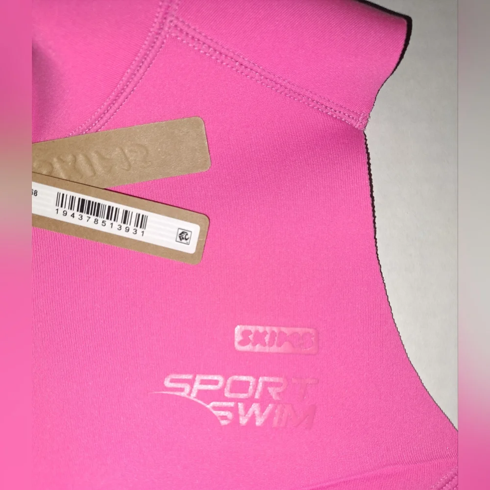 ❤️NWT SKIMS Sporty Scuba Wetsuit Swim Top + Hipster Swimsuit Set Pink TAFFY 3X